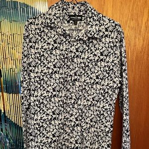 Express Men’s express dress shirt Extra small,Extra Slim blue with white flowers